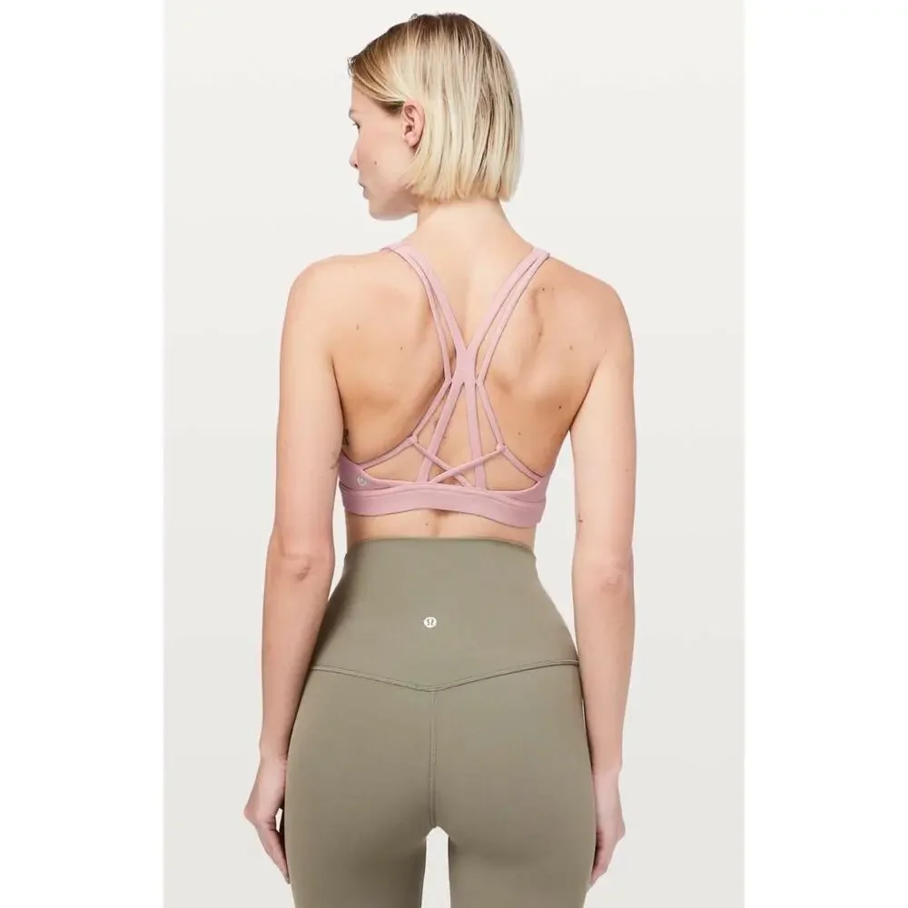 Lululemon Flow Freely Sports Bra Faint Coral Pink 6
